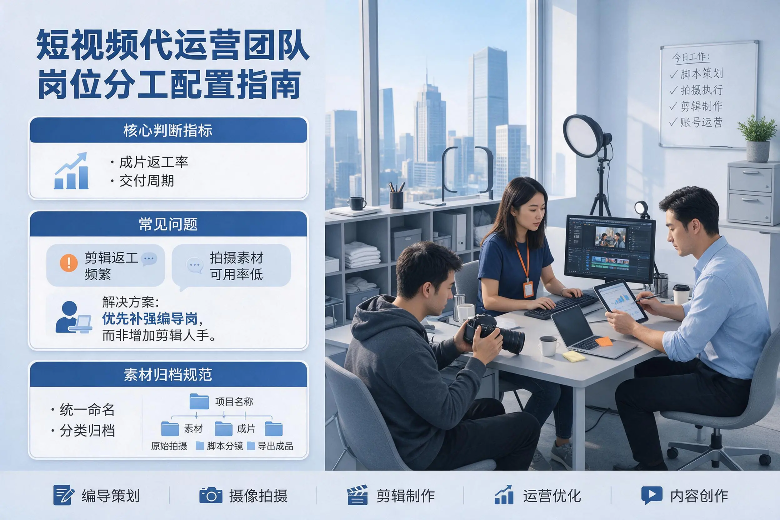 短视频代运营团队如何配置?盐城企业岗位分工科普说明