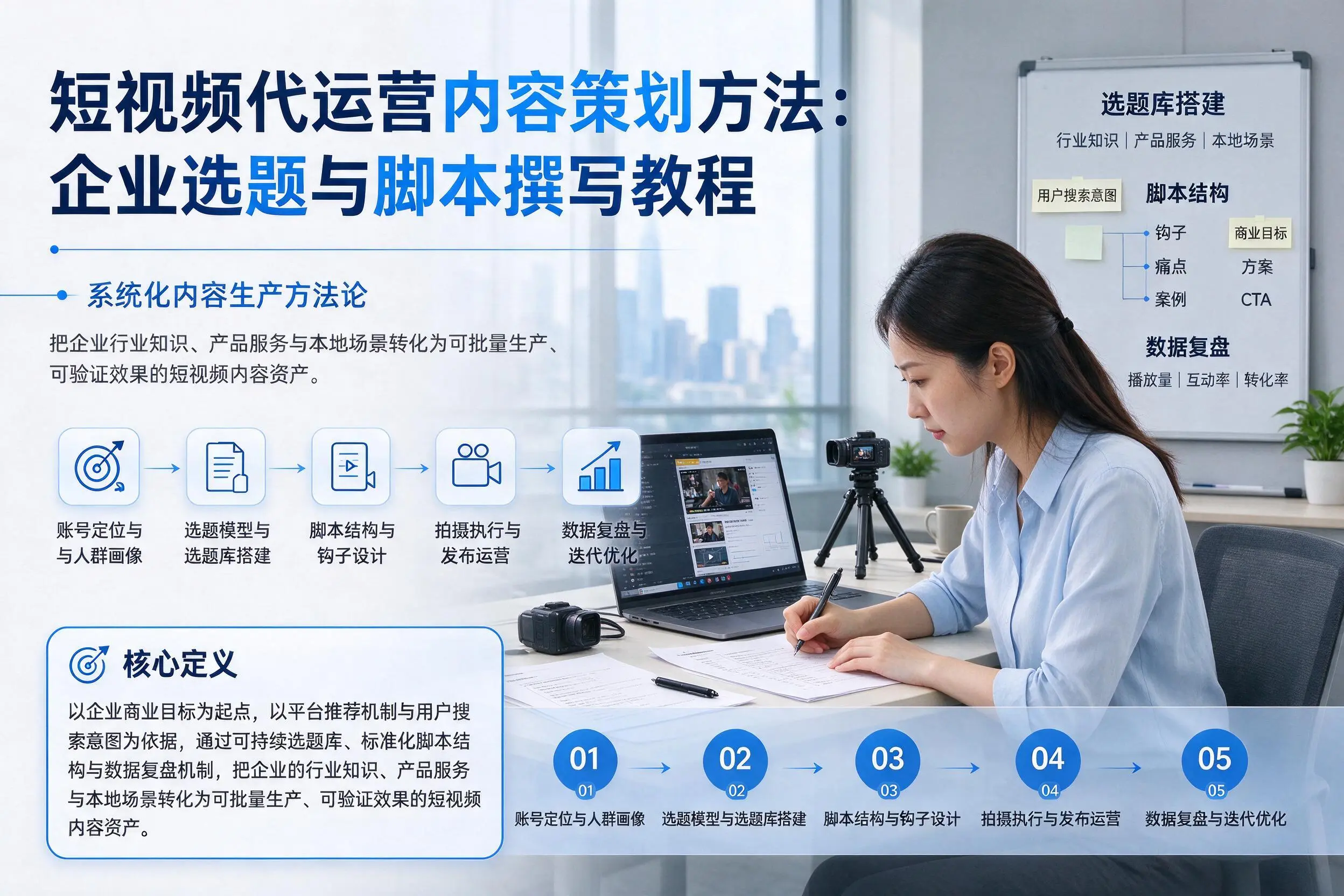 短视频代运营内容策划方法：盐城企业选题与脚本撰写教程