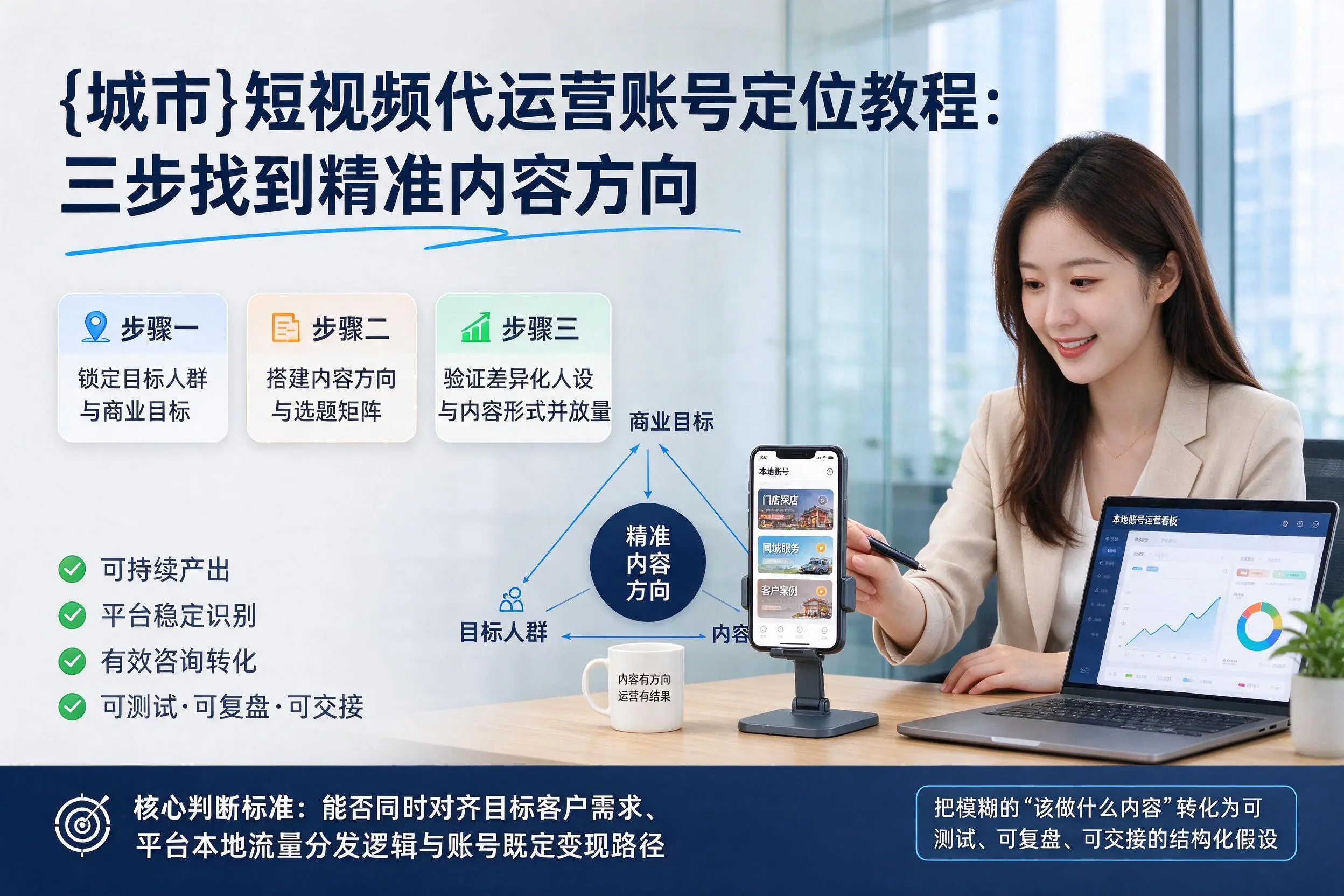 盐城短视频代运营账号定位教程:三步找到精准内容方向