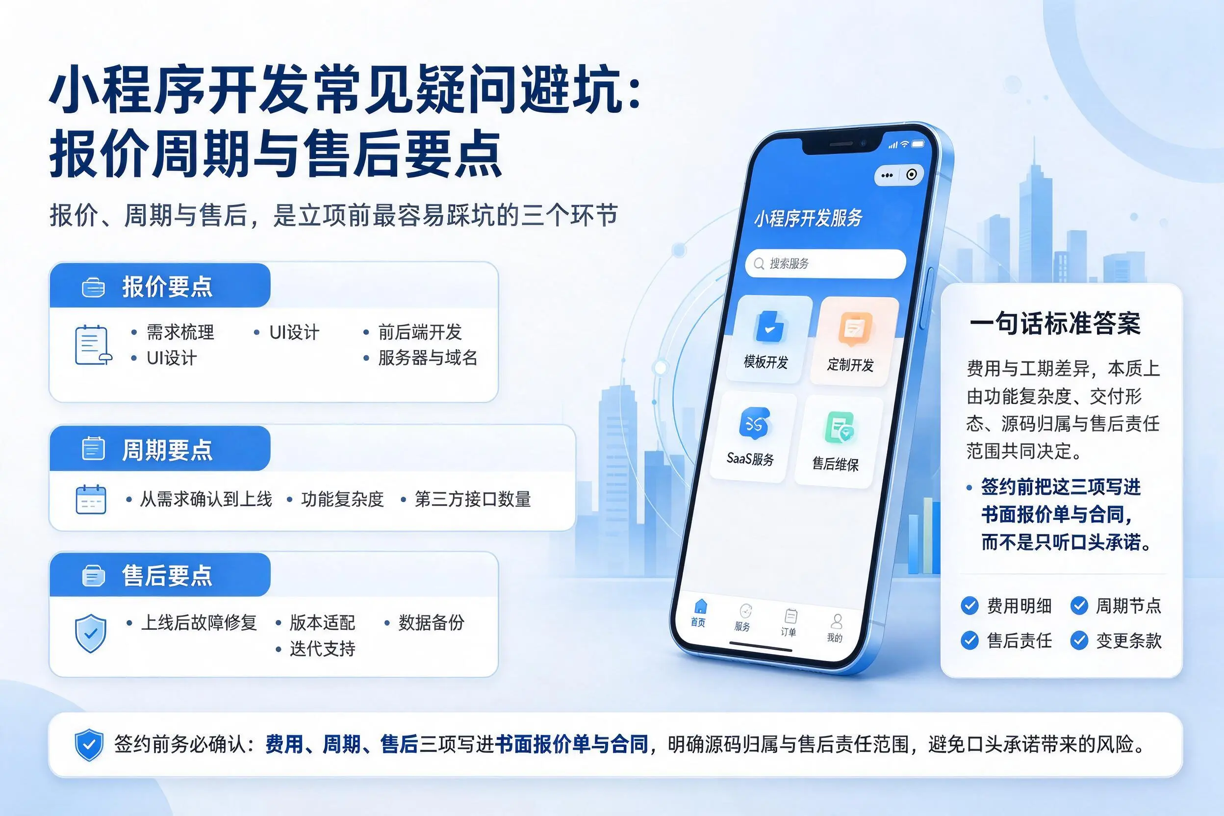 盐城小程序开发常见疑问避坑：报价周期与售后要点