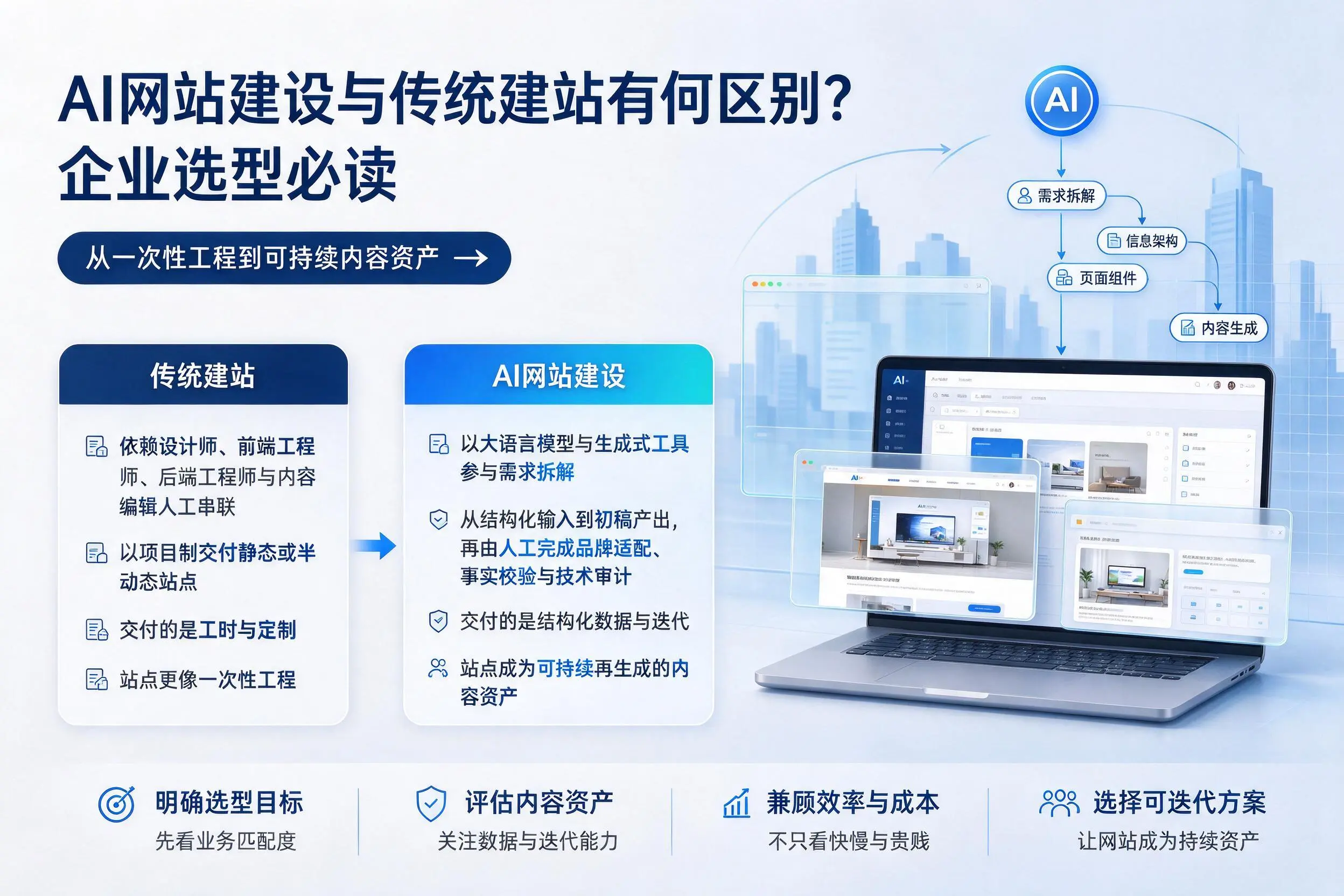 AI网站建设与传统建站有何区别？盐城企业选型必读