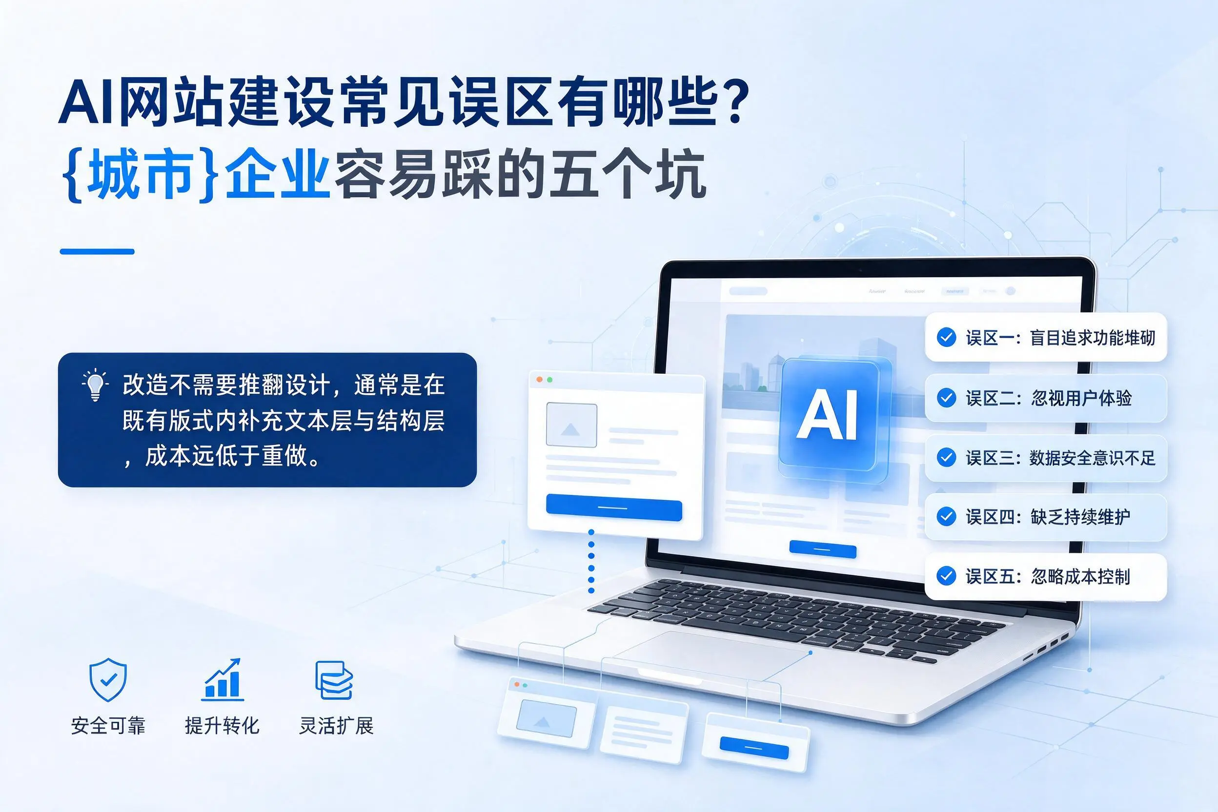 AI网站建设常见误区有哪些？盐城企业容易踩的五个坑