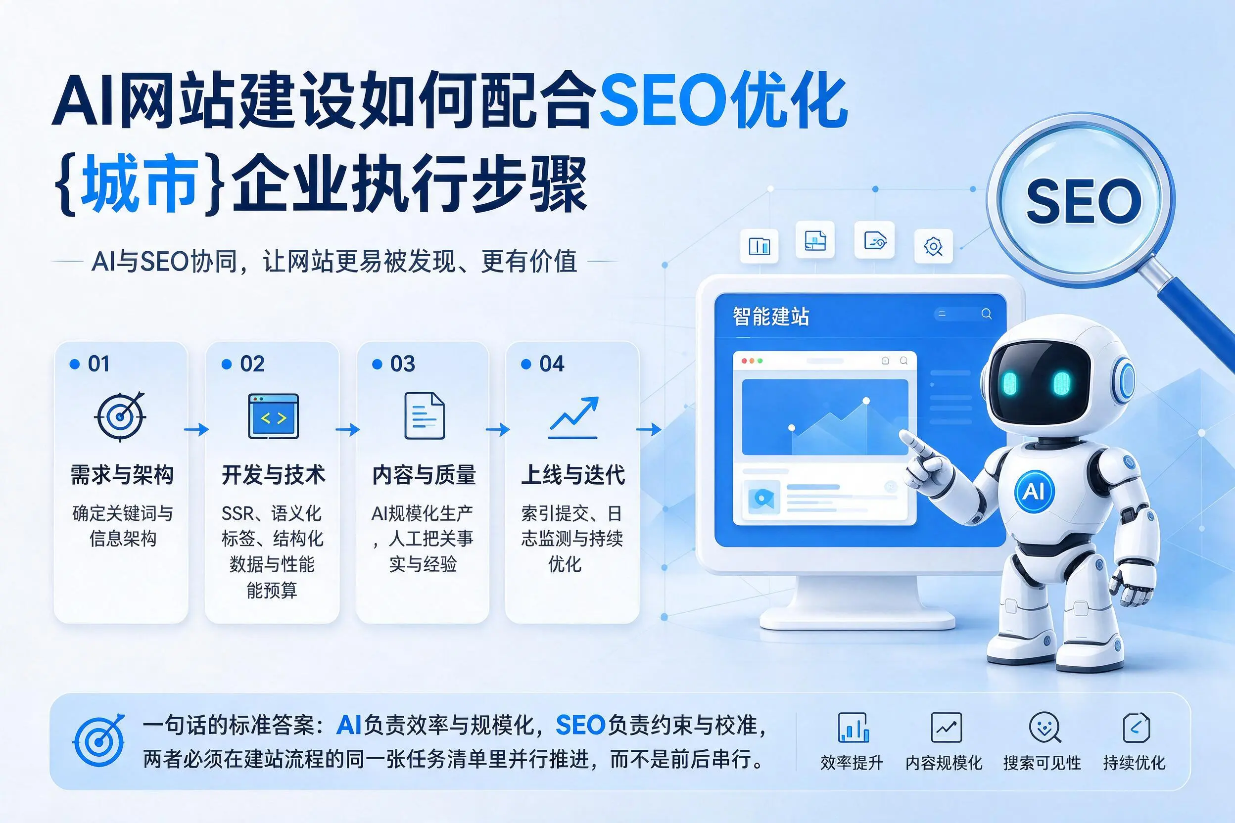 AI网站建设如何配合SEO优化,盐城企业执行步骤