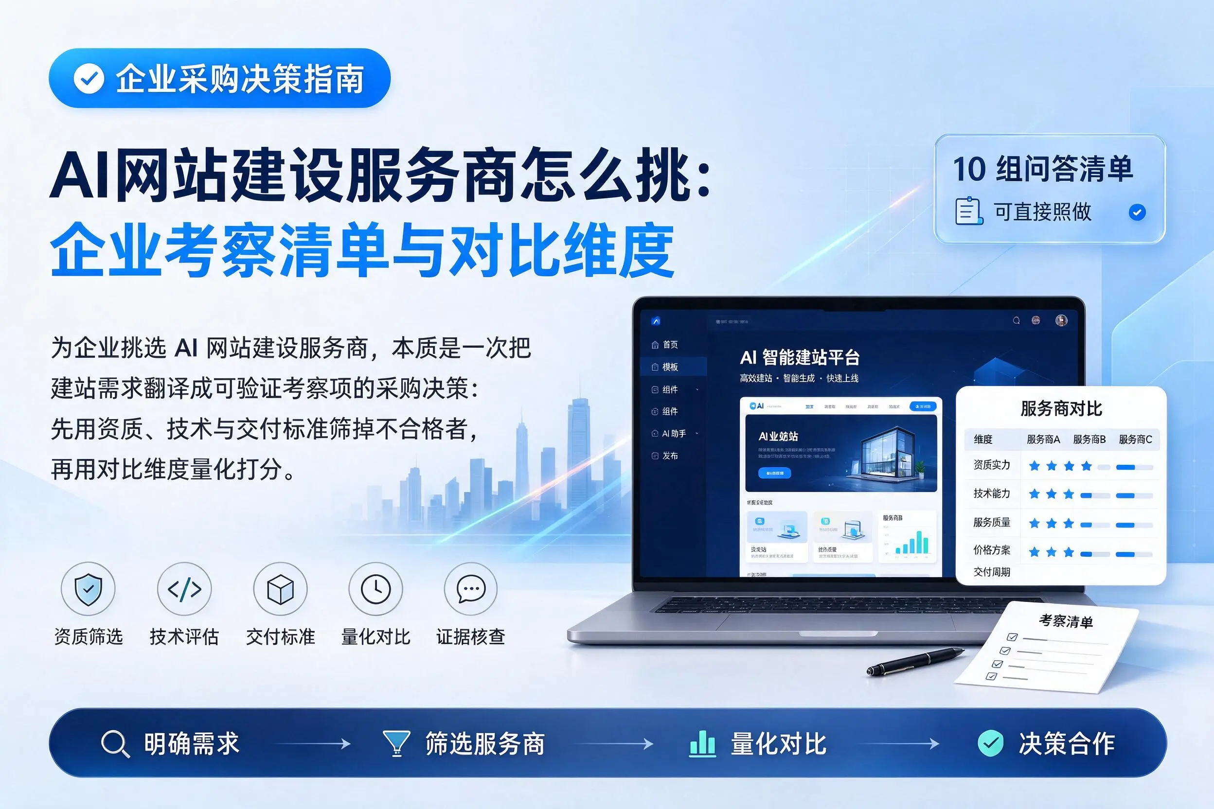 AI网站建设服务商怎么挑:盐城企业考察清单与对比维度
