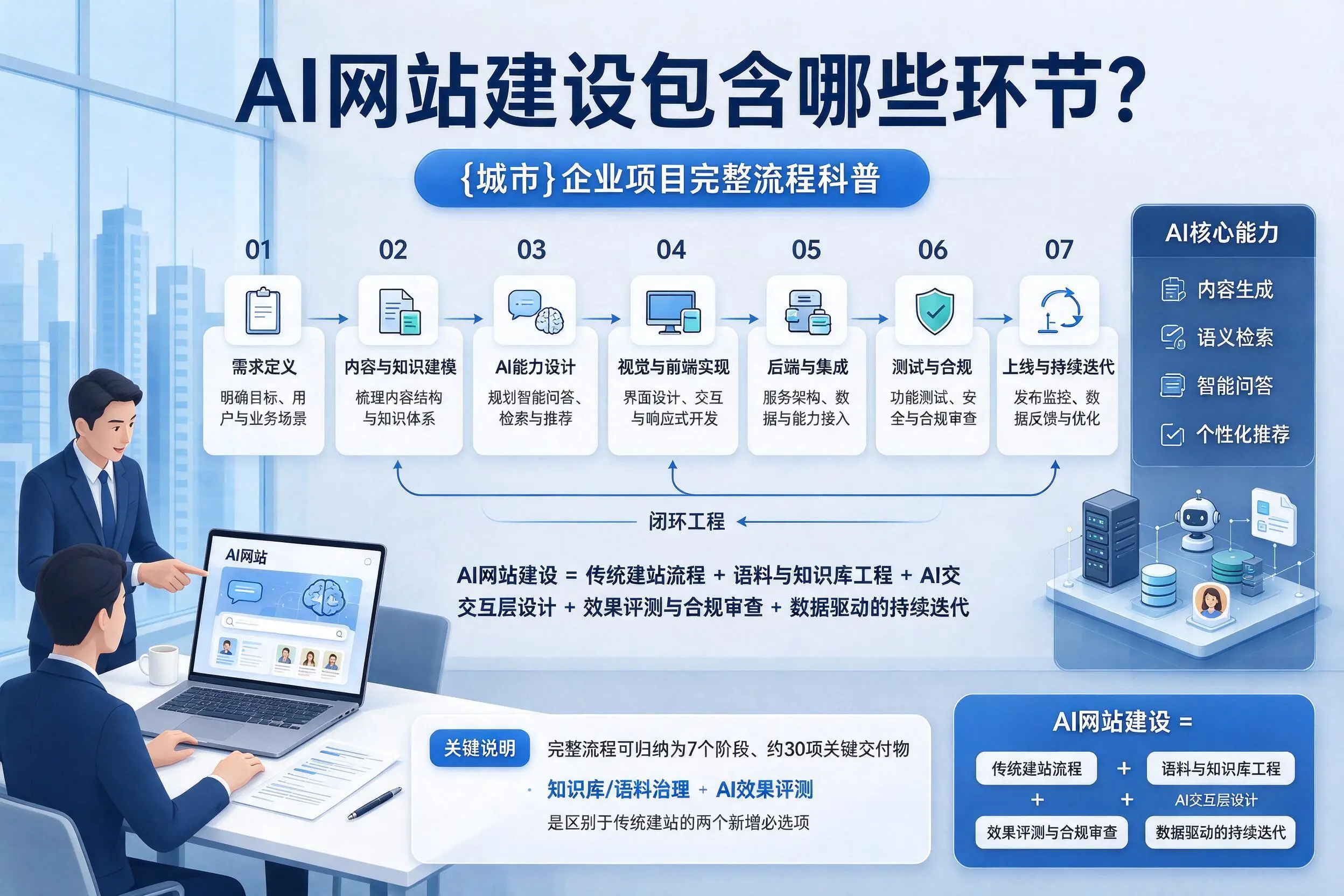 AI网站建设包含哪些环节？盐城企业项目完整流程科普