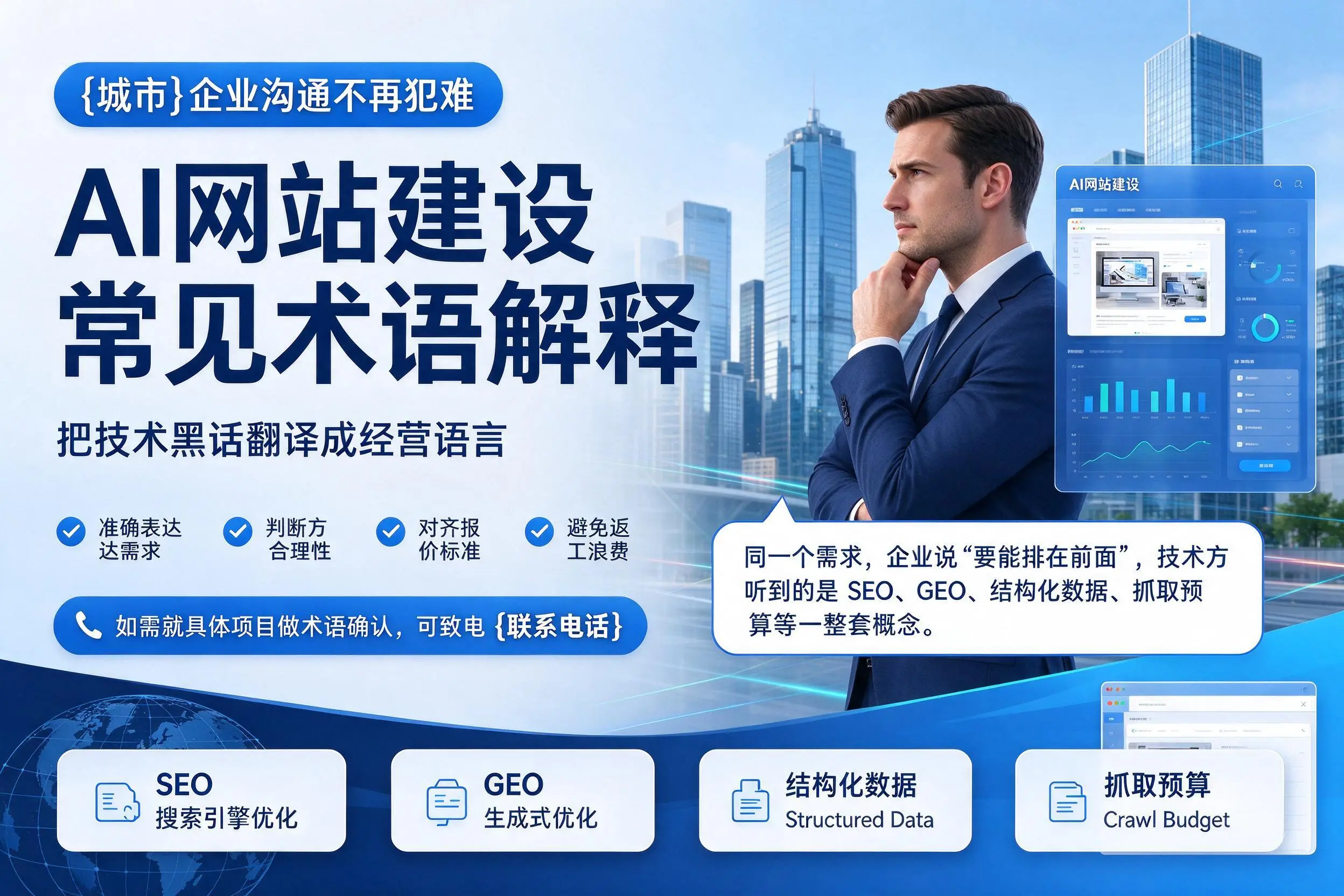 AI网站建设常见术语解释，盐城企业沟通不再犯难