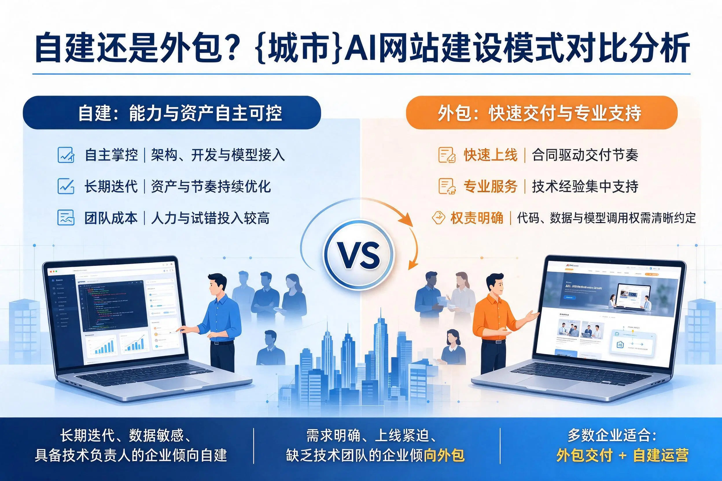 自建还是外包?盐城AI网站建设模式对比分析
