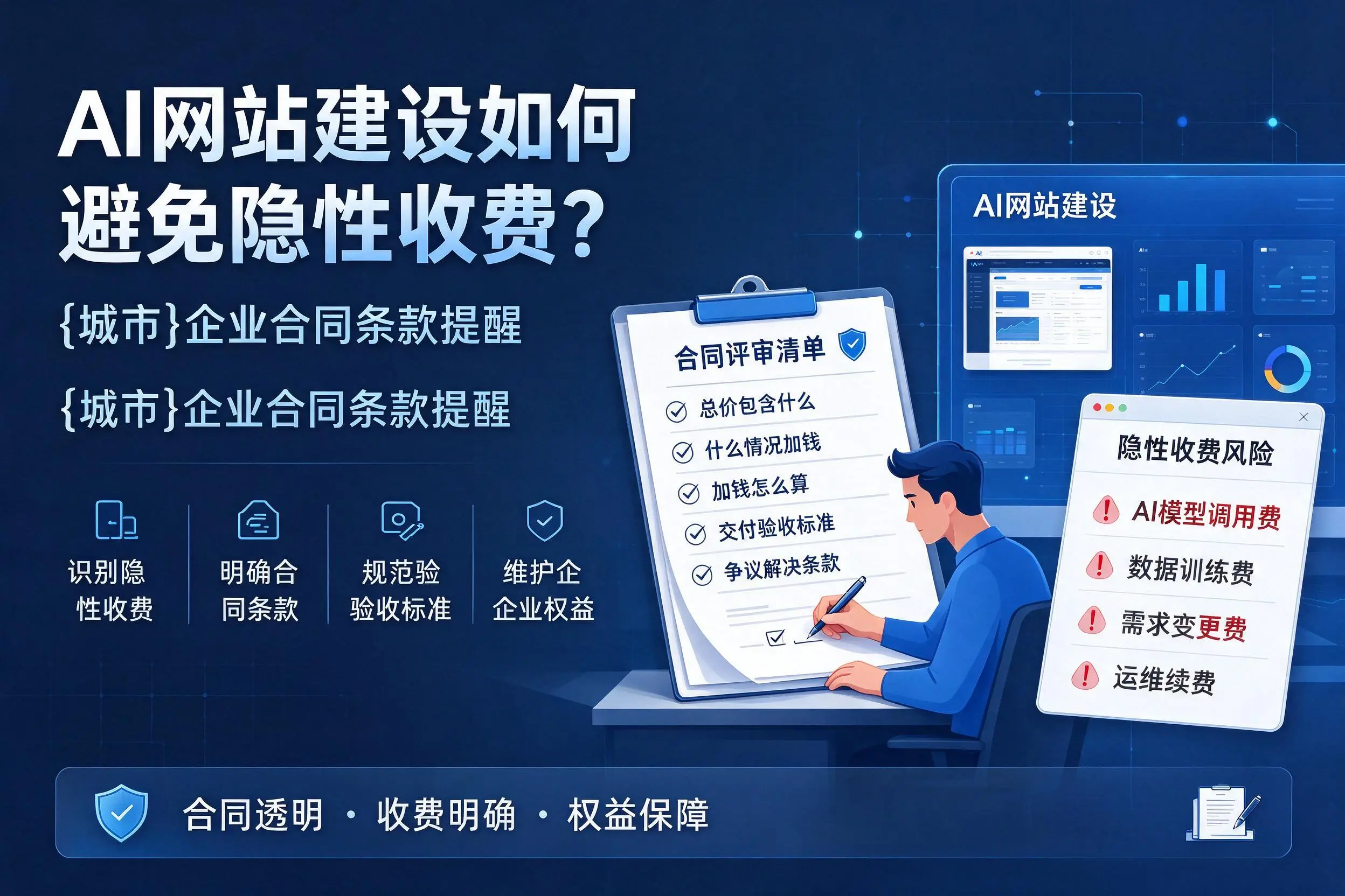 AI网站建设如何避免隐性收费？盐城企业合同条款提醒